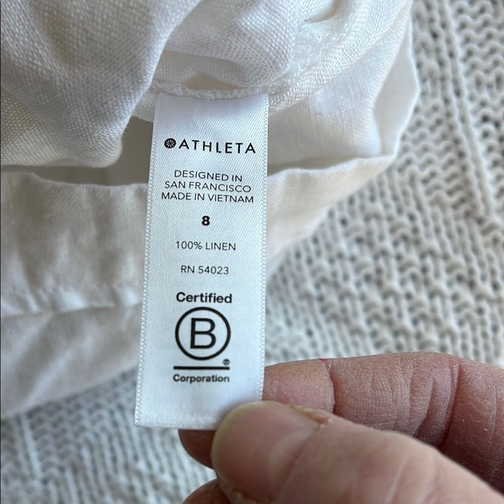 Athleta Cabo Linen 4" Short Women's Sz 8 White - Picture 7 of 9